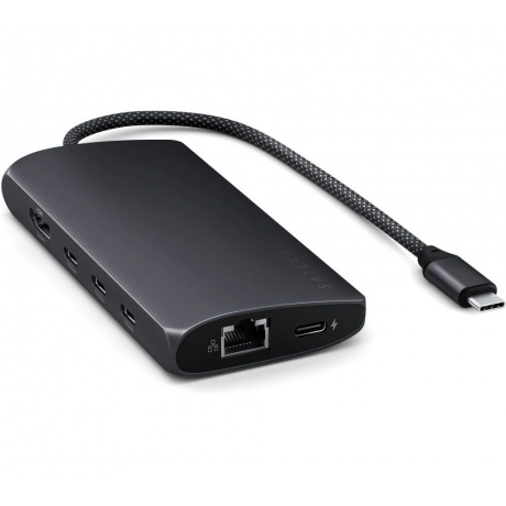 Адаптер Satechi USB-C Multiport Adapter 8K with Ethernet V3. Цвет: полуночный серый - фото 1