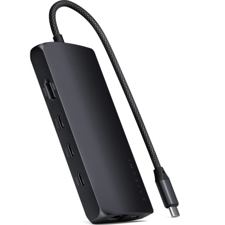 Адаптер Satechi USB-C Multiport Adapter 8K with Ethernet V3. Цвет: полуночный серый - фото 2