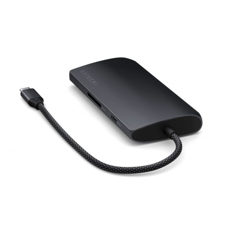 Адаптер Satechi USB-C Multiport Adapter 8K with Ethernet V3. Цвет: полуночный серый - фото 3