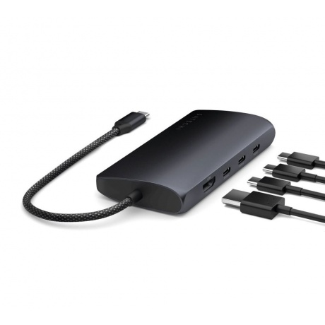 Адаптер Satechi USB-C Multiport Adapter 8K with Ethernet V3. Цвет: полуночный серый - фото 5