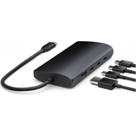 Адаптер Satechi USB-C Multiport Adapter 8K with Ethernet V3. Цвет: полуночный серый - фото 5