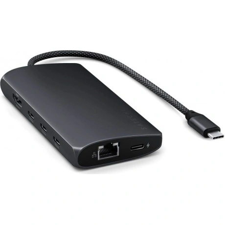 Адаптер Satechi USB-C Multiport Adapter 8K with Ethernet V3. Цвет: полуночный серый - фото 1