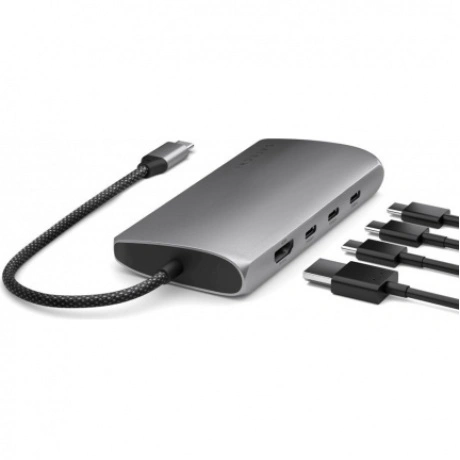Адаптер Satechi USB-C Multiport Adapter 8K with Ethernet V3. Цвет: серый космос - фото 5