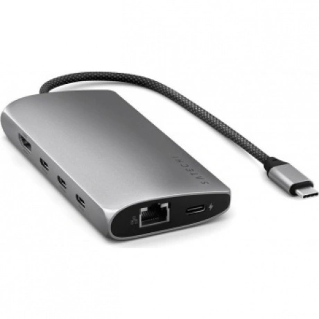 Адаптер Satechi USB-C Multiport Adapter 8K with Ethernet V3. Цвет: серый космос - фото 1