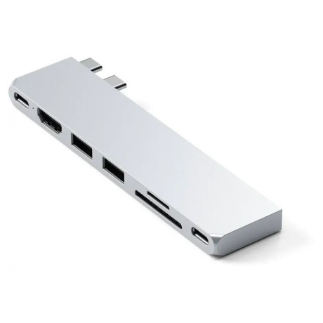Адаптер Satechi USB-C Pro Hub Slim Adapter. Цвет: серебристый - фото 1