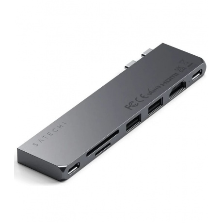 Адаптер Satechi USB-C Pro Hub Slim Adapter. Цвет: серый космос - фото 1