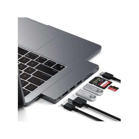 Адаптер Satechi USB-C Pro Hub Slim Adapter. Цвет: серый космос - фото 5
