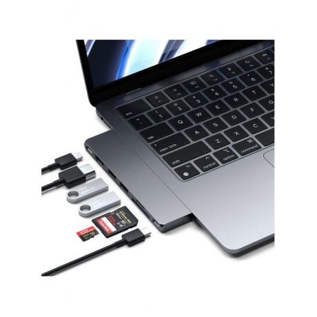Адаптер Satechi USB-C Pro Hub Slim Adapter. Цвет: серый космос - фото 6