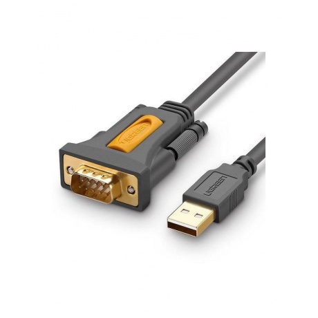 Адаптер UGREEN CR104 (20222) USB 2.0 A To DB9 RS-232 Male Adapter Cable. Длина 2 м. Цвет: серый - фото 1