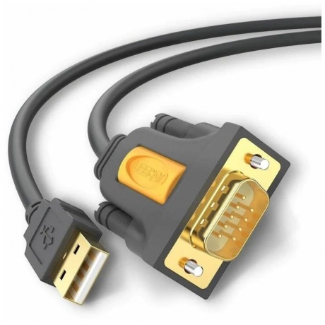 Адаптер UGREEN CR104 (20222) USB 2.0 A To DB9 RS-232 Male Adapter Cable. Длина 2 м. Цвет: серый - фото 4