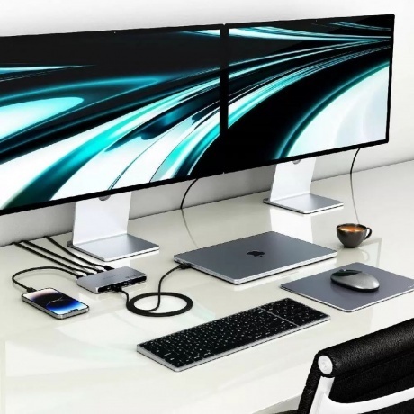 Хаб Satechi Thunderbolt 4 Slim Hub. Цвет: серый космос - фото 6