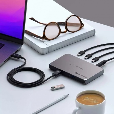 Хаб Satechi Thunderbolt 4 Slim Hub. Цвет: серый космос - фото 8