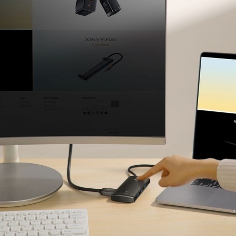 Хаб Baseus Lite Series 4-Port Type-C (Type-C to USB 3.0*4) 25cm Black (WKQX030301) - фото 6