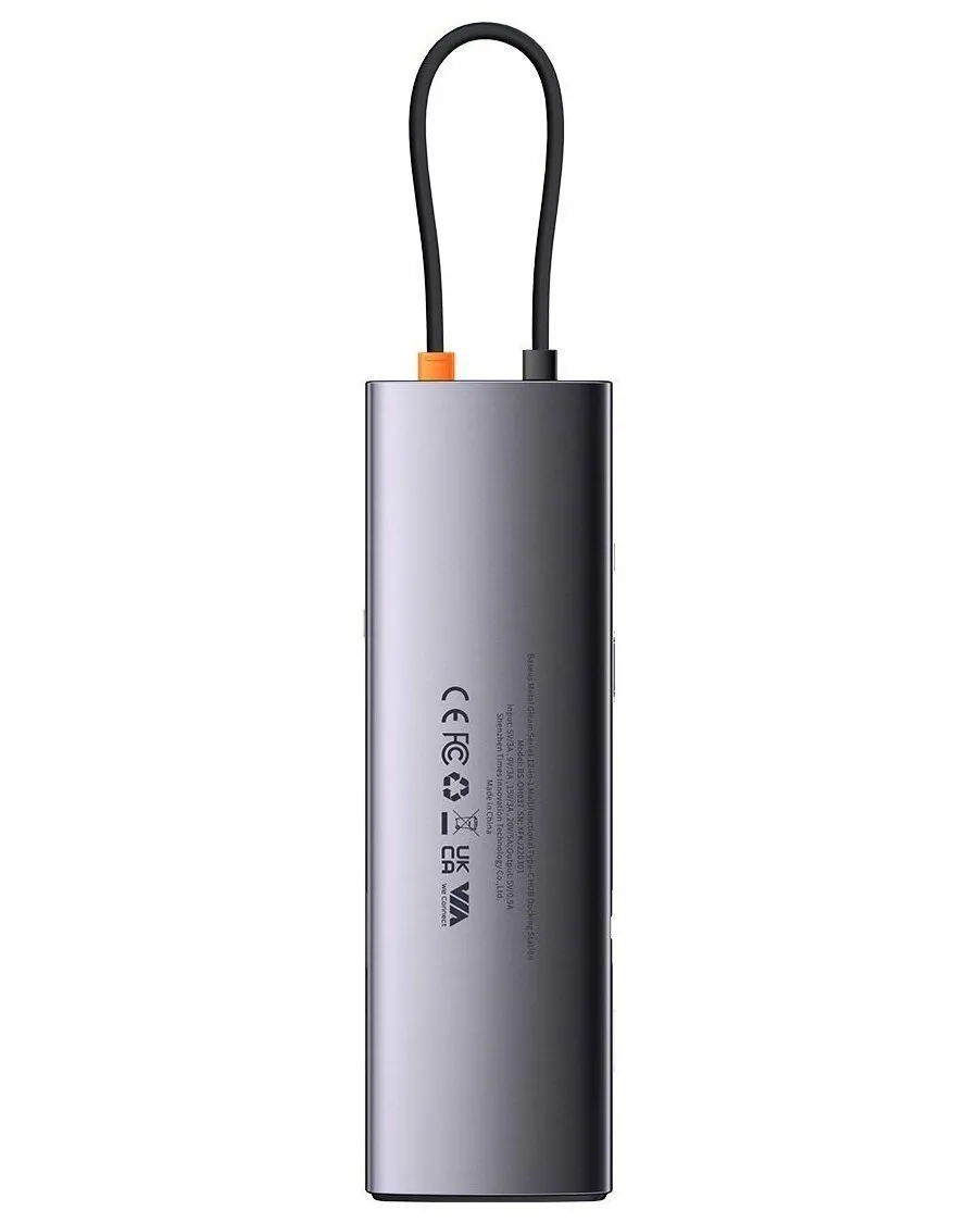 Хаб Baseus Metal Gleam Series 12-in-1 Docking Station Gray (WKWG020213) - фото 11