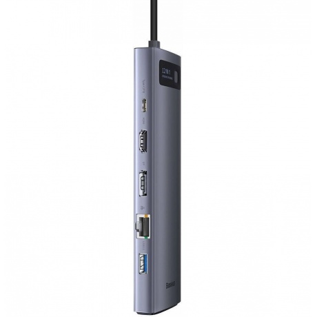 Хаб Baseus Metal Gleam Series 12-in-1 Docking Station Gray (WKWG020213) - фото 3