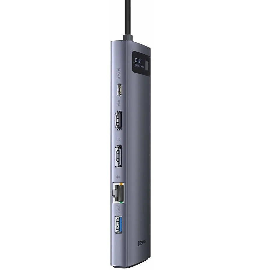 Хаб Baseus Metal Gleam Series 12-in-1 Docking Station Gray (WKWG020213) - фото 3