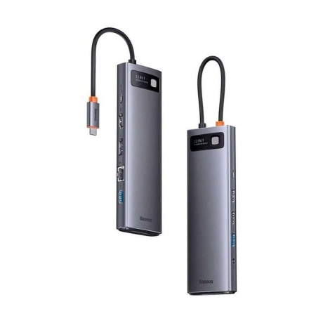 Хаб Baseus Metal Gleam Series 12-in-1 Docking Station Gray (WKWG020213) - фото 4