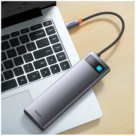 Хаб Baseus Metal Gleam Series 12-in-1 Docking Station Gray (WKWG020213) - фото 31