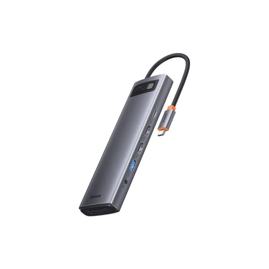 Хаб Baseus Metal Gleam Series 12-in-1 Docking Station Gray (WKWG020213) - фото 1