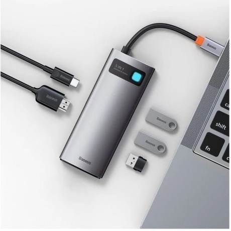 Док-станция Baseus Metal Gleam Gray (WKWG020113) - фото 8