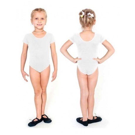 Купальник гимнастический короткий рукав INDIGO хб SM-327 Белый 36 150₽