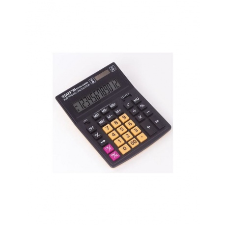Калькулятор настольный STAFF PLUS  STF-333-BKRG (200x154мм) 12 разрядов, ЧЕРНО-ОРАНЖЕВЫЙ, 250460 - фото 3