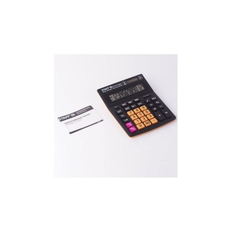 Калькулятор настольный STAFF PLUS  STF-333-BKRG (200x154мм) 12 разрядов, ЧЕРНО-ОРАНЖЕВЫЙ, 250460 - фото 8