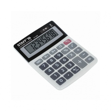 Калькулятор настольный STAFF STF-5808, КОМПАКТНЫЙ (134х107мм), 8 разрядов, двойное питание, 250286 - фото 3