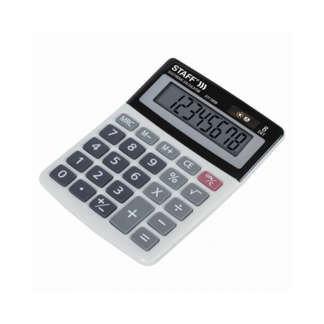 Калькулятор настольный STAFF STF-5808, КОМПАКТНЫЙ (134х107мм), 8 разрядов, двойное питание, 250286 - фото 4