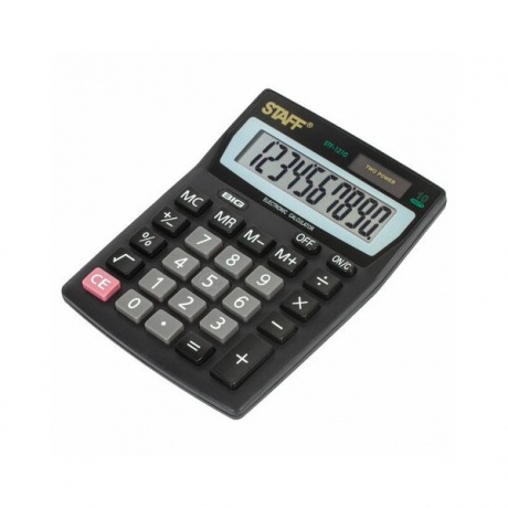 Калькулятор настольный STAFF STF-1210, КОМПАКТНЫЙ (140х105мм), 10 разрядов, двойное питание, 250134 - фото 3