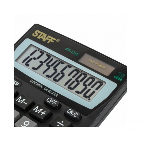 Калькулятор настольный STAFF STF-1210, КОМПАКТНЫЙ (140х105мм), 10 разрядов, двойное питание, 250134 - фото 6