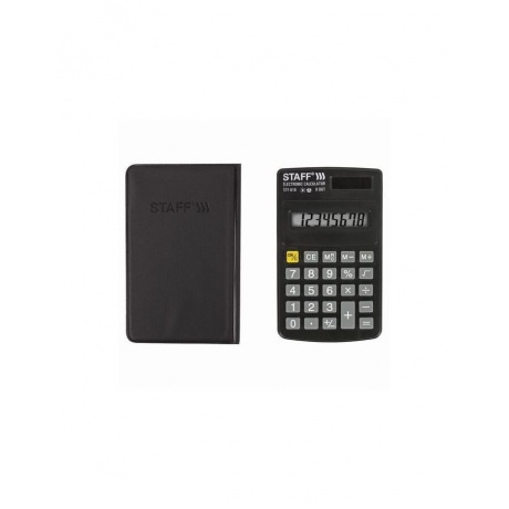 Калькулятор карманный STAFF STF-818 (102х62мм), 8 разрядов, двойное питание, 250142 - фото 6