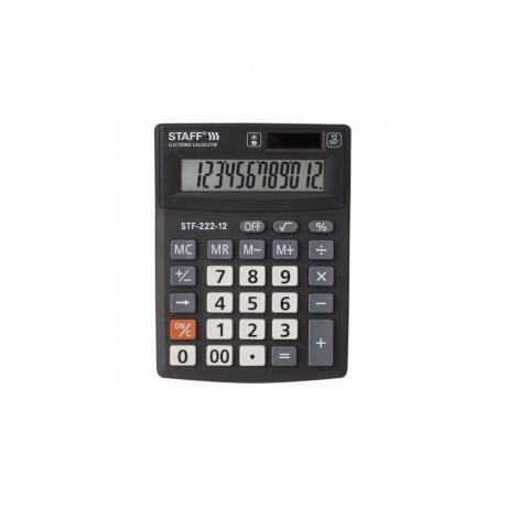 Калькулятор настольный STAFF PLUS STF-222, КОМПАКТНЫЙ (138x103мм), 12 разрядов, двойн.питание,250420 - фото 2