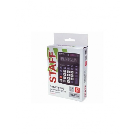Калькулятор настольный STAFF PLUS STF-222, КОМПАКТНЫЙ (138x103мм), 12 разрядов, двойн.питание,250420 - фото 10
