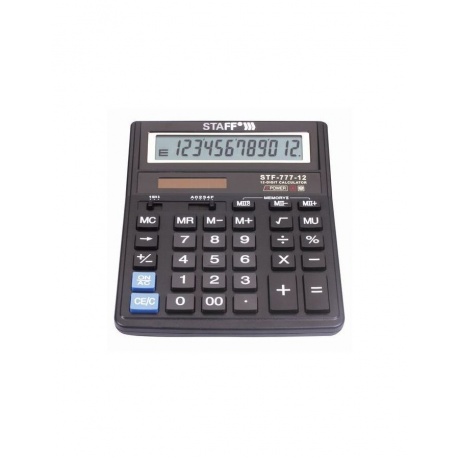 Калькулятор настольный STAFF STF-777, 12 разрядов, двойное питание, 210x165мм, ЧЕРНЫЙ - фото 5