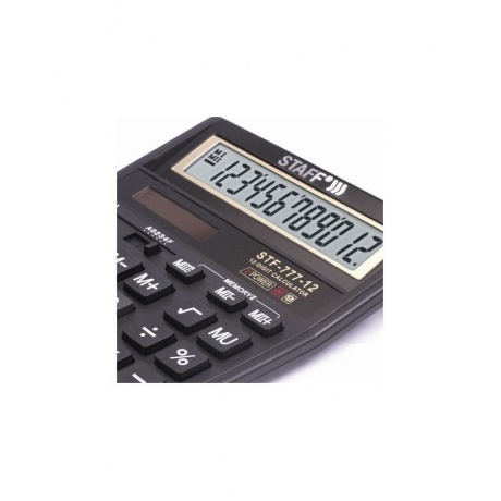 Калькулятор настольный STAFF STF-777, 12 разрядов, двойное питание, 210x165мм, ЧЕРНЫЙ - фото 6