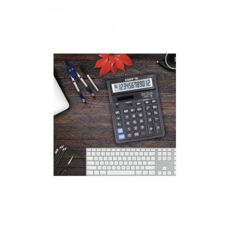 Калькулятор настольный STAFF STF-777, 12 разрядов, двойное питание, 210x165мм, ЧЕРНЫЙ - фото 8
