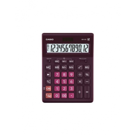 Калькулятор настольный CASIO GR-12С-WR (210х155мм), 12 разрядов, двойное питание, БОРДОВЫЙ - фото 1