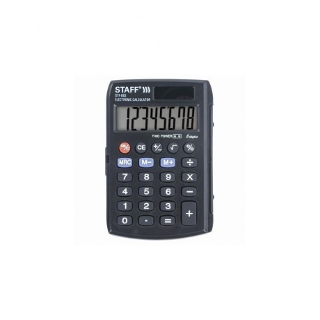 Калькулятор карманный STAFF STF-883 (95х62мм), 8 разрядов, двойное питание, 250196 - фото 9