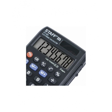Калькулятор карманный STAFF STF-883 (95х62мм), 8 разрядов, двойное питание, 250196 - фото 4