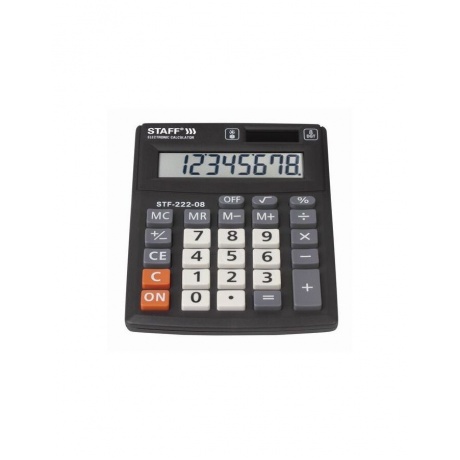 Калькулятор настольный STAFF PLUS STF-222, КОМПАКТНЫЙ (138x103мм), 8 разрядов, двойн.питание, 250418 - фото 3