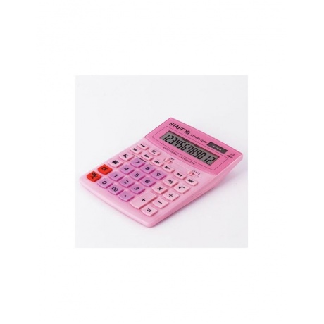 Калькулятор настольный STAFF STF-888-12-PK (200х150мм) 12 разрядов, двойное питание, РОЗОВЫЙ, 250452 - фото 2