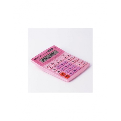 Калькулятор настольный STAFF STF-888-12-PK (200х150мм) 12 разрядов, двойное питание, РОЗОВЫЙ, 250452 - фото 3