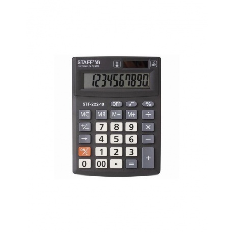 Калькулятор настольный STAFF PLUS STF-222, КОМПАКТНЫЙ (138x103мм), 10 разрядов, двойн.питание,250419 - фото 2