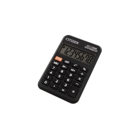Калькулятор карманный CITIZEN LC-110NR, МАЛЫЙ (89х59мм), 8 разрядов, питание от батарейки, ЧЕРНЫЙ - фото 2