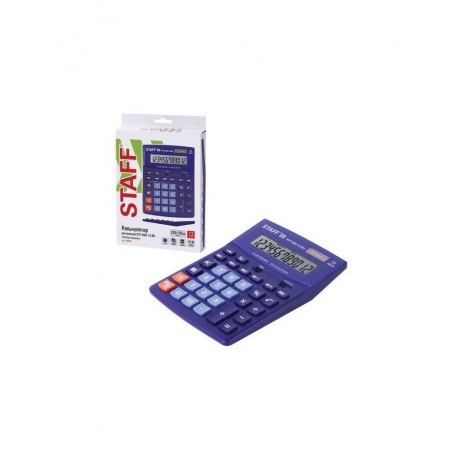 Калькулятор настольный STAFF STF-888-12-BU (200х150мм) 12 разрядов, двойное питание, СИНИЙ, 250455 - фото 11