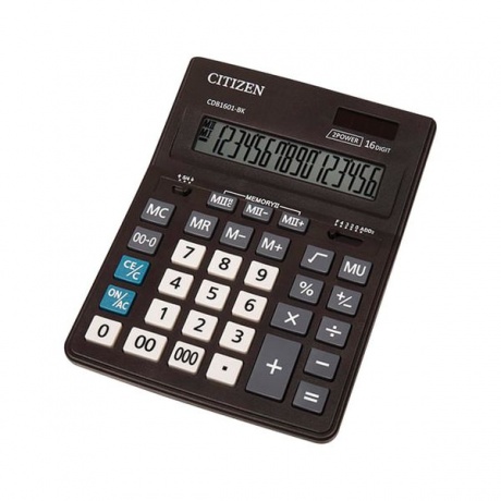 Калькулятор настольный CITIZEN BUSINESS LINE CDB1601BK (205x155мм), 16 разрядов, двойное питание - фото 2