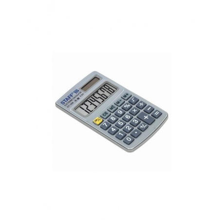 Калькулятор карманный метал. STAFF STF-1008 (103х62мм), 8 разрядов, двойное питание, 250115 - фото 3