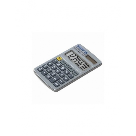 Калькулятор карманный метал. STAFF STF-1008 (103х62мм), 8 разрядов, двойное питание, 250115 - фото 4