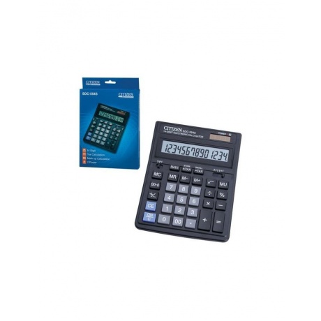 Калькулятор настольный CITIZEN SDC-554 (199x153мм), 14 разрядов, двойное питание - фото 1